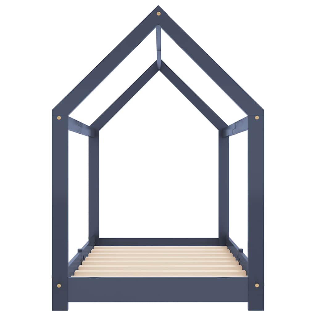 sengestel til børneseng 80 x 160 cm massivt fyrretræ grå