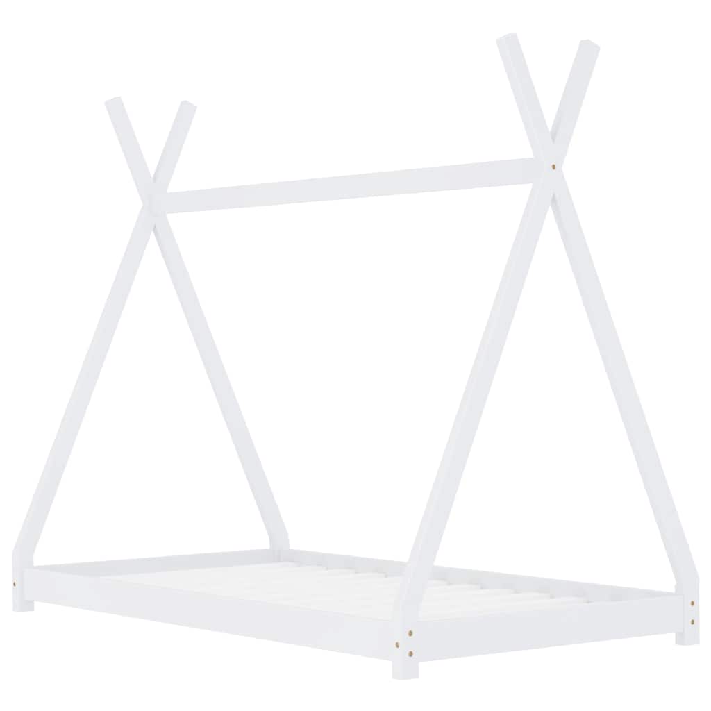 sengestel til børneseng 70 x 140 cm massivt fyrretræ hvid