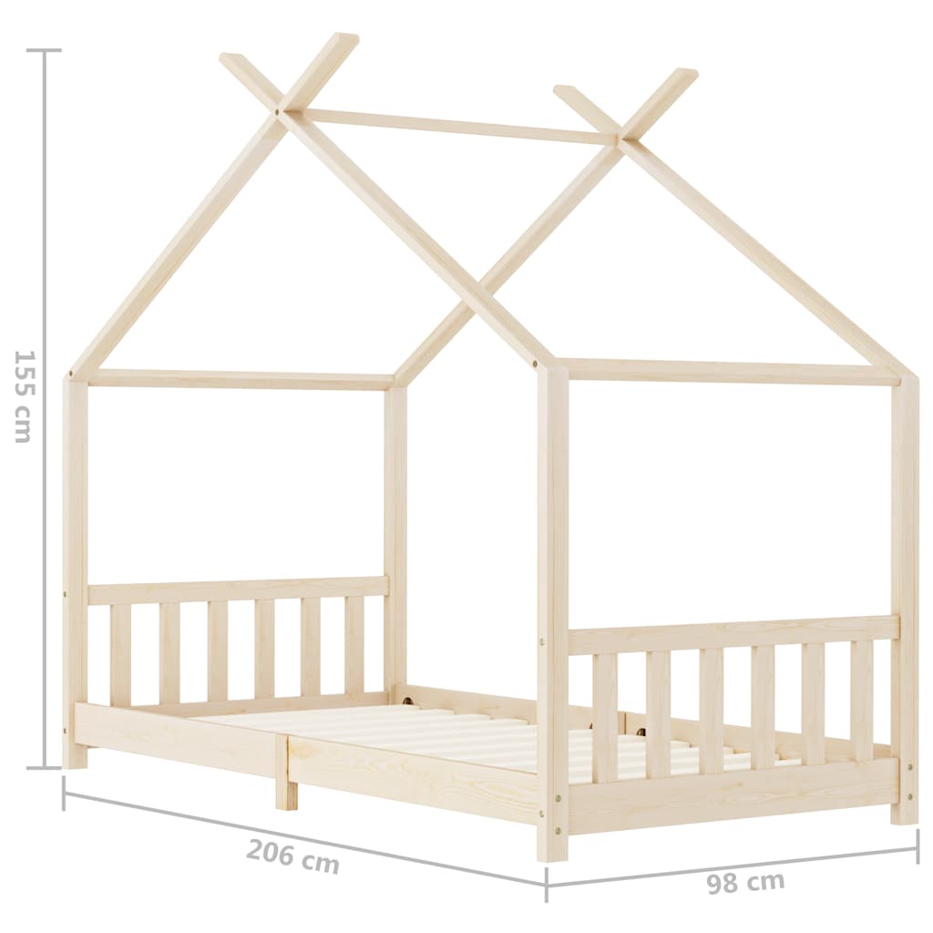 sengestel til børneseng 90 x 200 cm massivt fyrretræ
