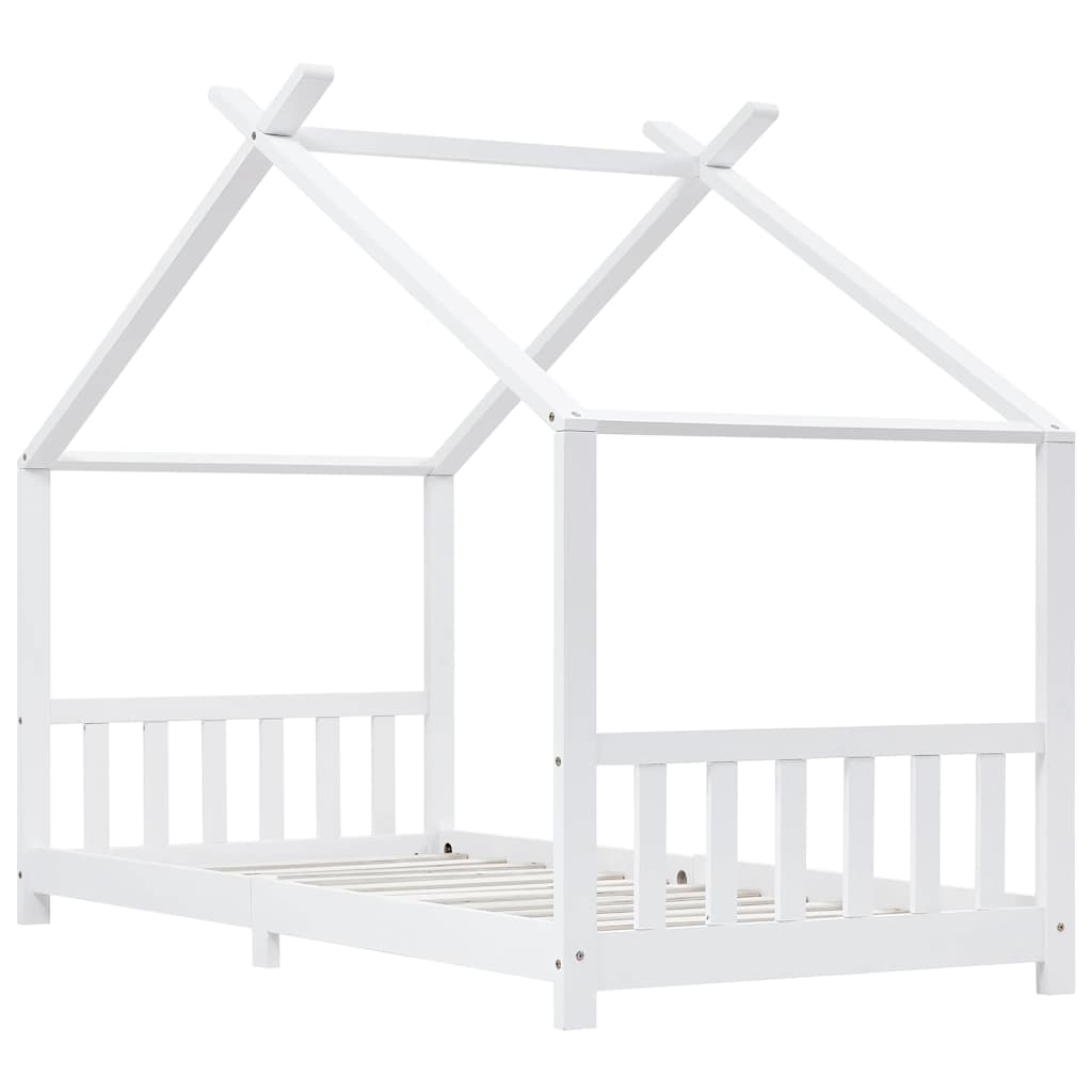 sengestel til børneseng 90 x 200 cm massivt fyrretræ hvid