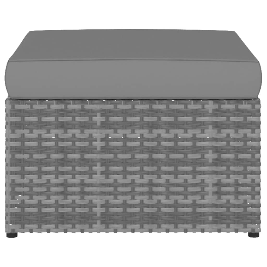 havestol med fodskammel polyrattan antracitgrå
