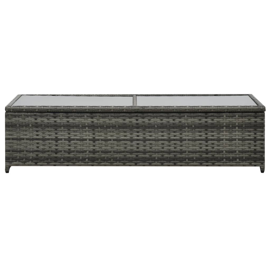 haveloungesæt 4 dele med hynde polyrattan antracitgrå