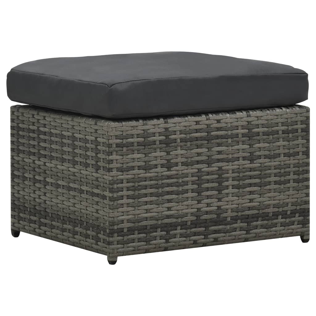 haveloungesæt 4 dele med hynde polyrattan antracitgrå