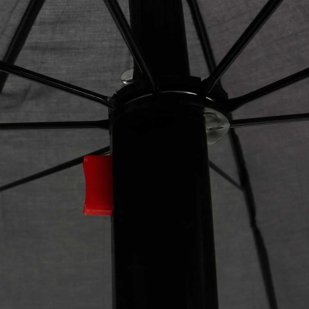 udendørs solseng med parasol polyrattan grå