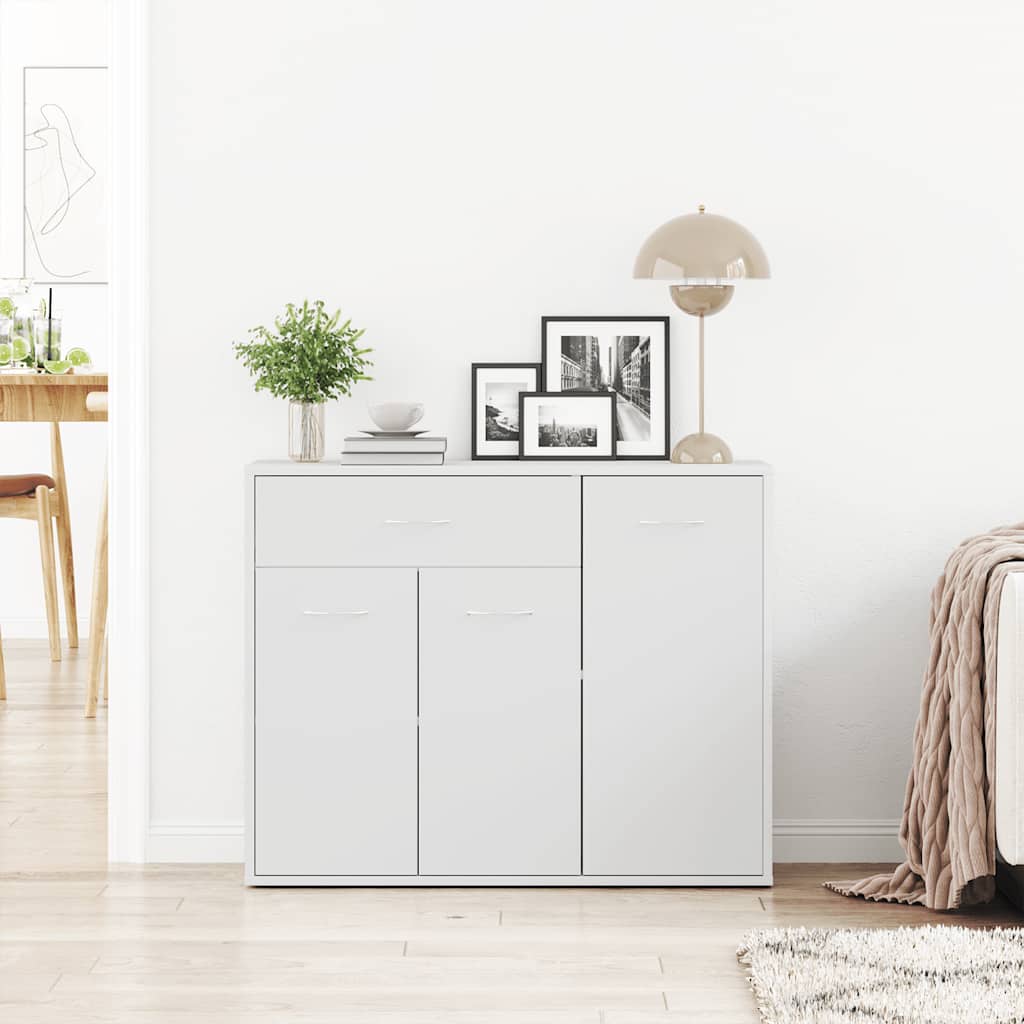 skænk 88x30x70 cm konstrueret træ hvid