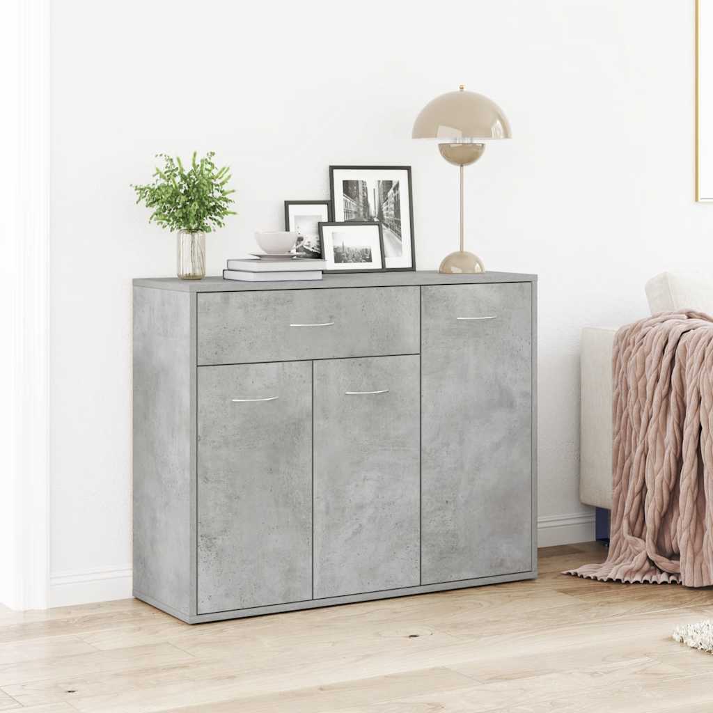 skænk 88x30x70 cm konstrueret træ betongrå