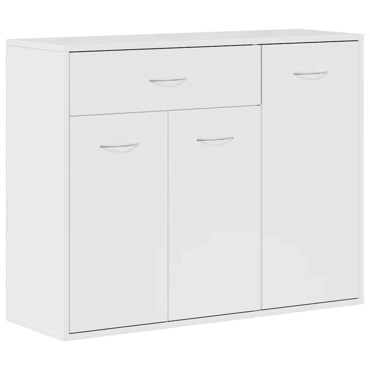 skænk 88x30x70 cm konstrueret træ hvid højglans