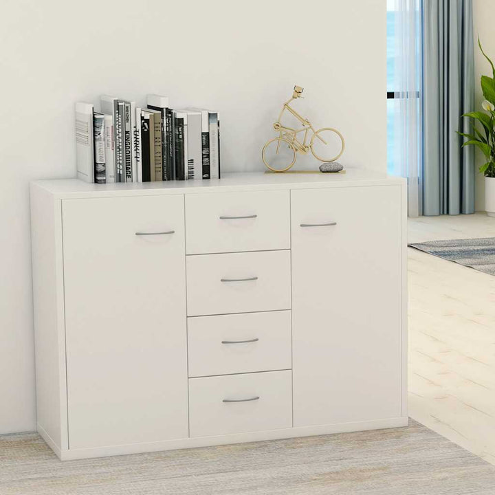 skænk 88x30x65 cm konstrueret træ hvid