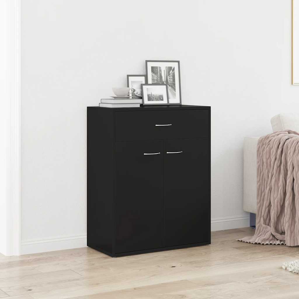 skænk 60x30x75 cm konstrueret træ sort