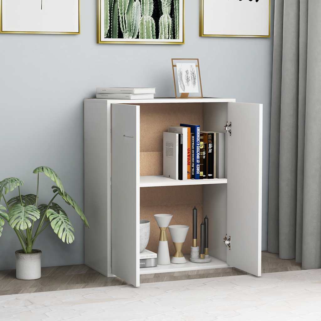 skænk 60x30x75 cm konstrueret træ hvid