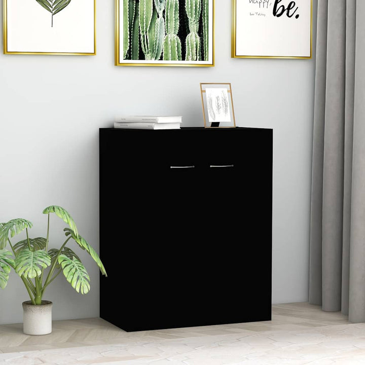 skænk 60x30x75 cm konstrueret træ sort