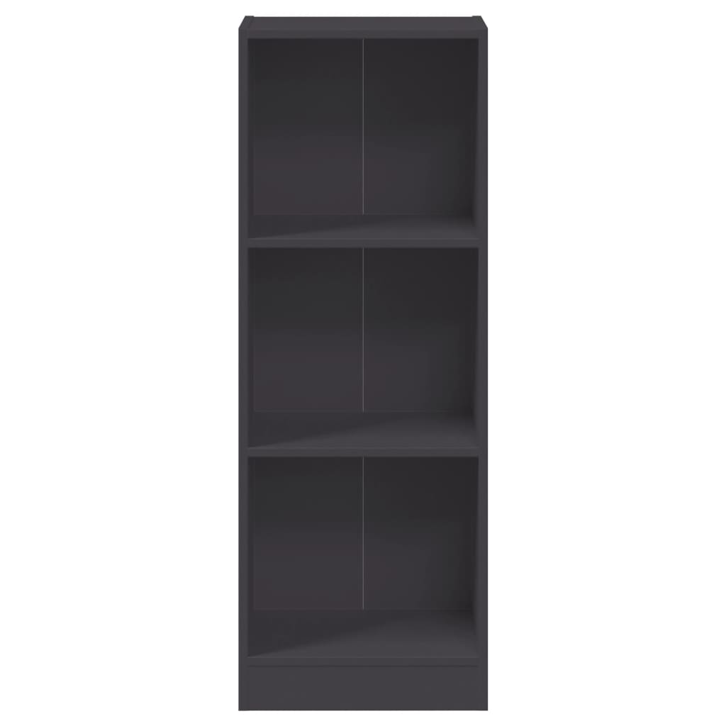 bogreol med 3 hylder 40x24x109 cm konstrueret træ grå