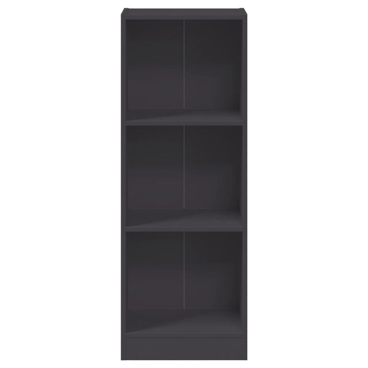 bogreol med 3 hylder 40x24x109 cm konstrueret træ grå