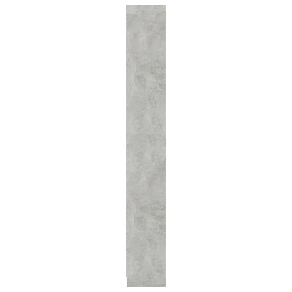 bogreol med 5 hylder 40x24x175 cm konstrueret træ betongrå