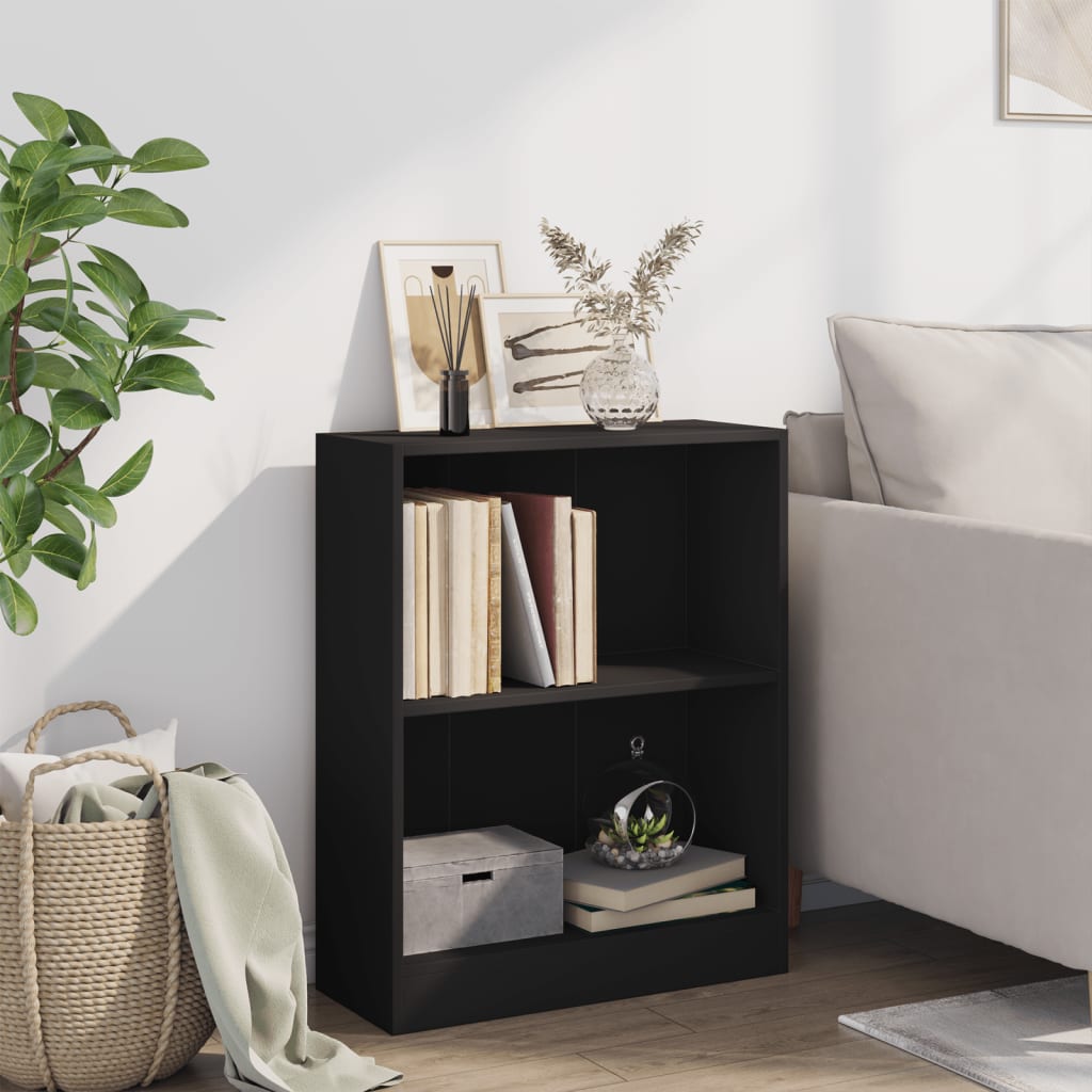 bogreol 60x24x76 cm konstrueret træ sort