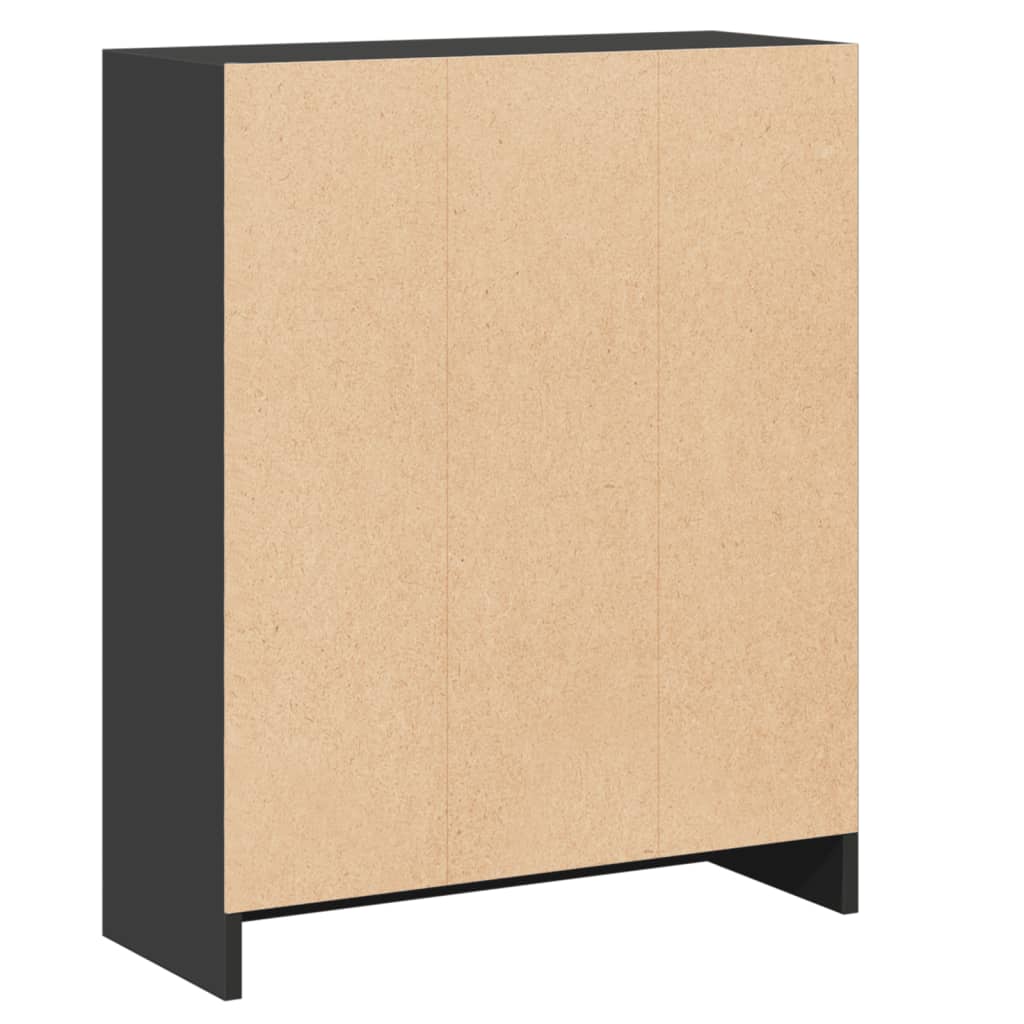 bogreol 60x24x76 cm konstrueret træ sort