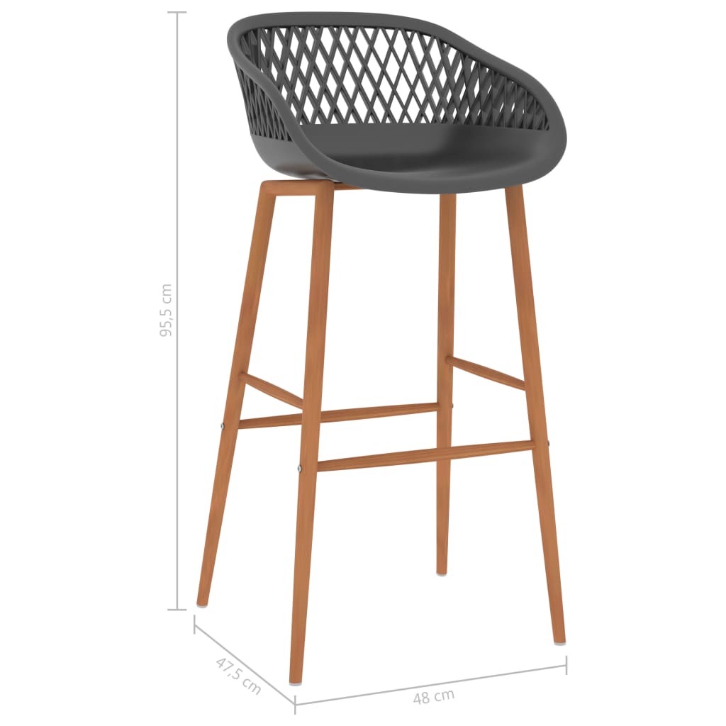 barstole 2 stk. grå