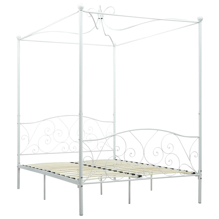 sengestel til himmelseng 140 x 200 cm metal hvid
