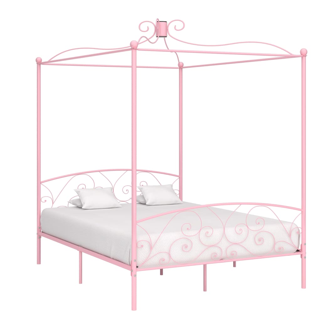 sengestel til himmelseng 160 x 200 cm metal pink