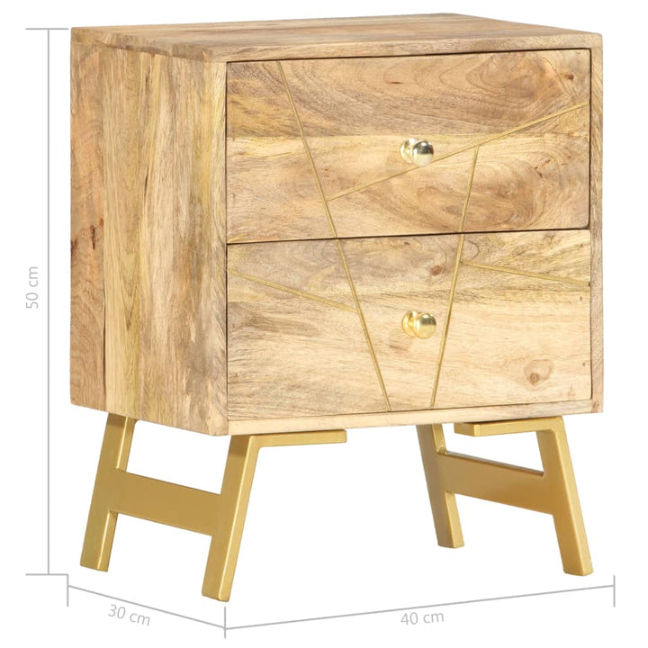 sengebord 40x30x50 cm massivt mangotræ