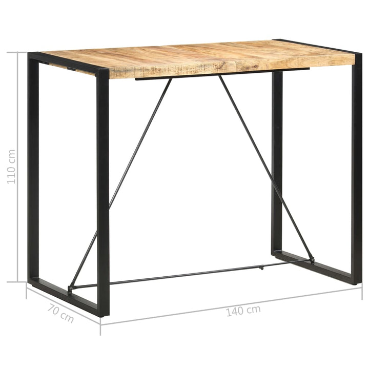 barbord 140 x 70 x 110 cm massivt mangotræ