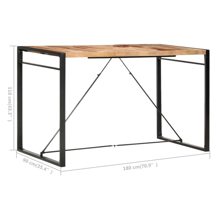 barbord 180 x 90 x 110 cm massivt akacietræ