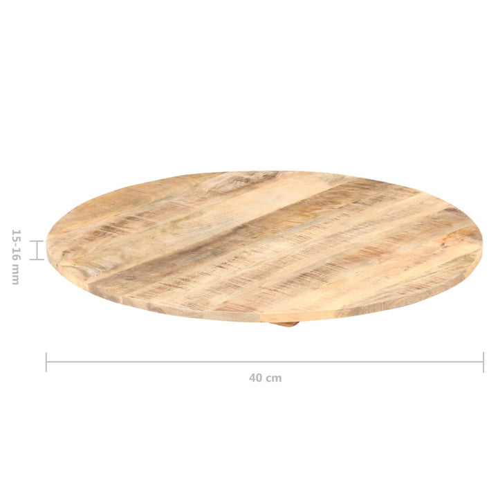 bordplade 15-16 mm rund 40 cm massivt mangotræ