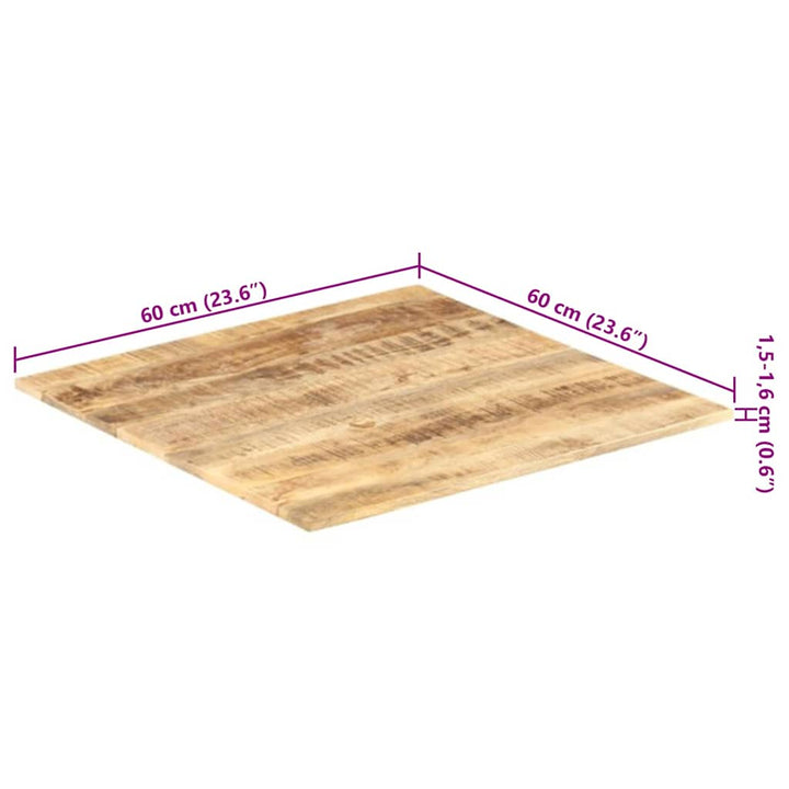 bordplade 15-16 mm 60x60 cm massivt mangotræ