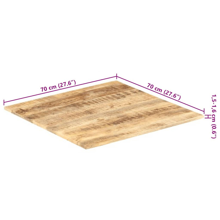 bordplade 15-16 mm 70x70 cm massivt mangotræ