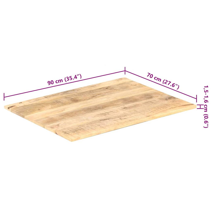 bordplade 15-16 mm 90x70 cm massivt mangotræ