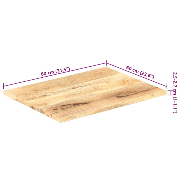 bordplade 25-27 mm 80x60 cm massivt mangotræ