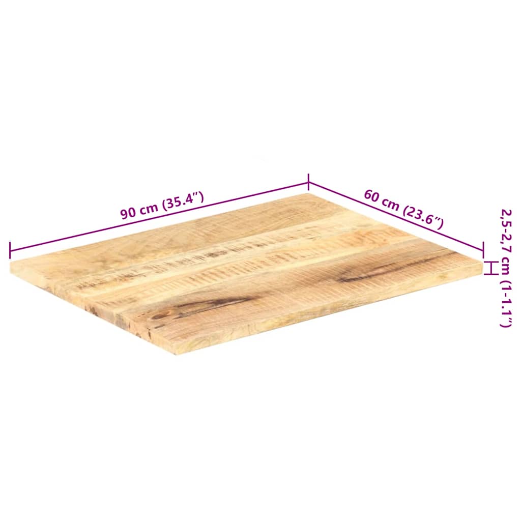bordplade 25-27 mm 90x60 cm massivt mangotræ