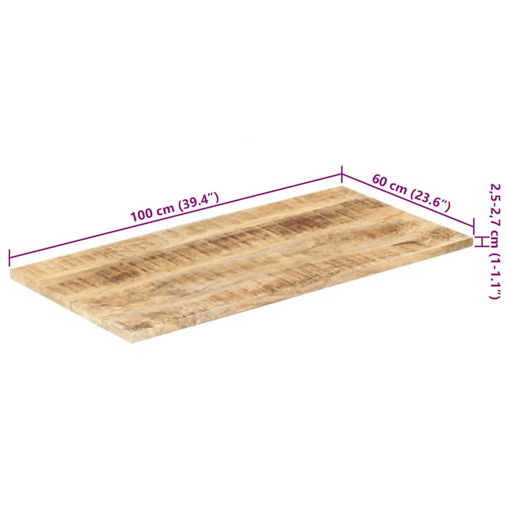 bordplade 25-27 mm 100x60 cm massivt mangotræ