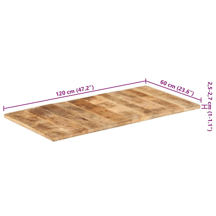 bordplade 25-27 mm 120x60 cm massivt mangotræ