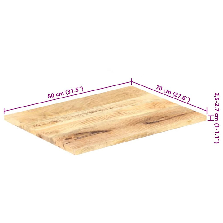 bordplade 25-27 mm 80x70 cm massivt mangotræ