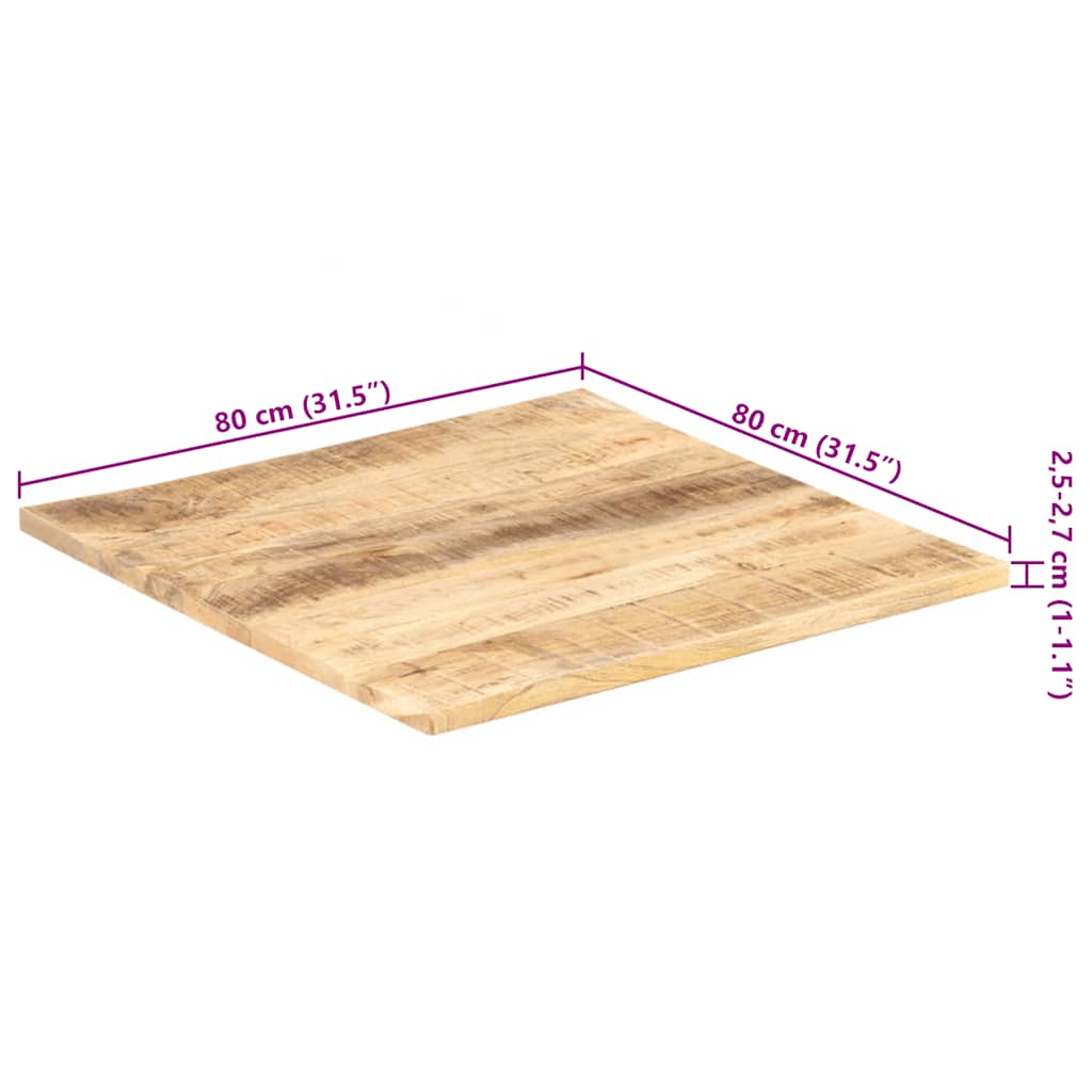 bordplade 25-27 mm 80x80 cm massivt mangotræ