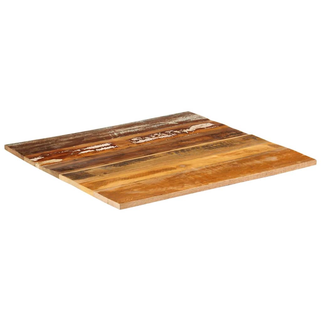 firkantet bordplade 70x70 cm 15-16 mm massivt genbrugstræ
