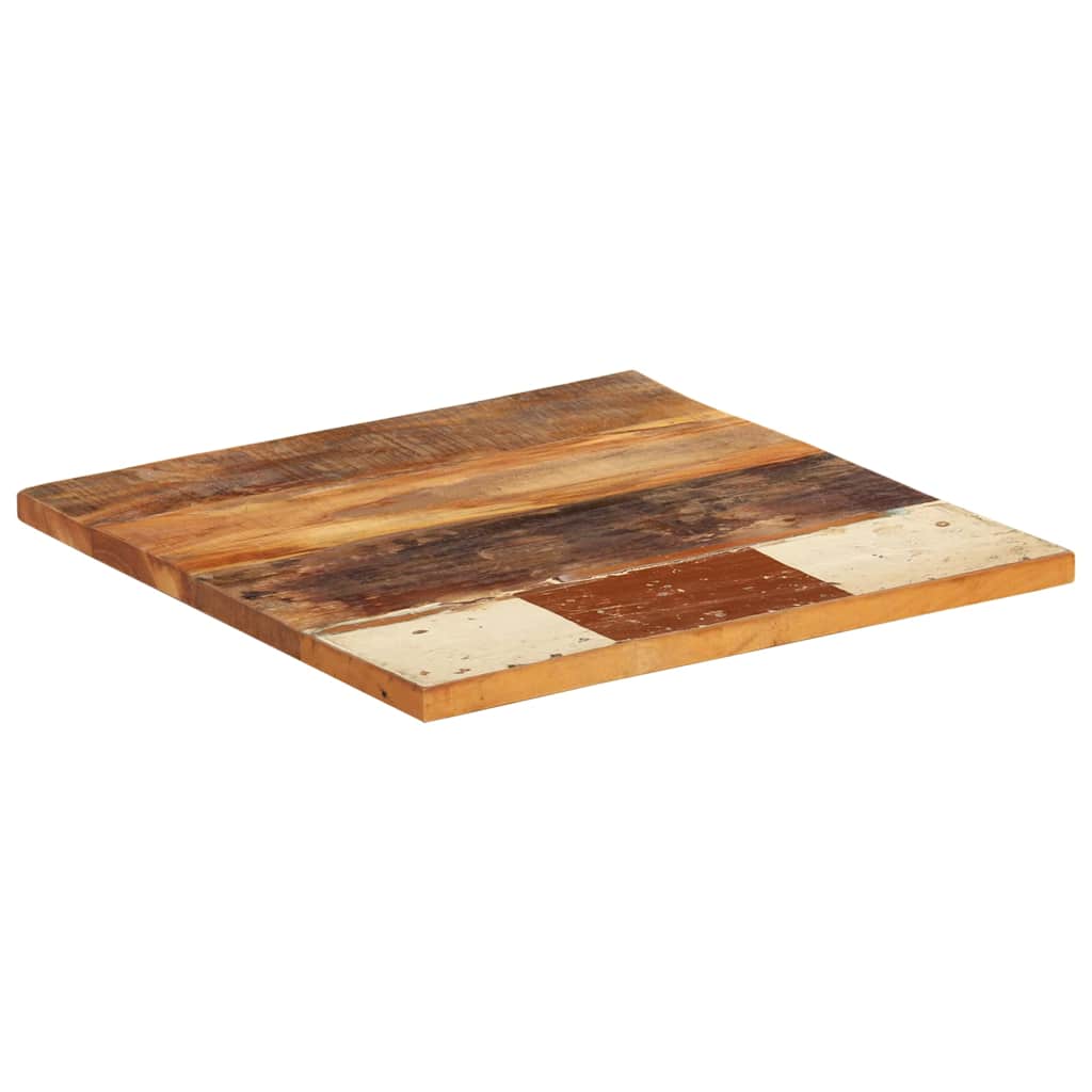 bordplade 60x60 cm 25-27 mm firkantet massivt genbrugstræ