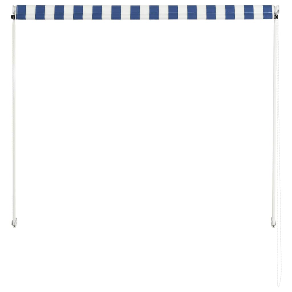 foldemarkise 100x150 cm blå og hvid