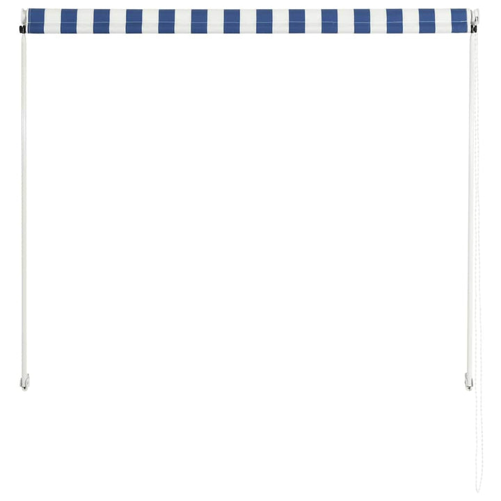 foldemarkise 100x150 cm blå og hvid