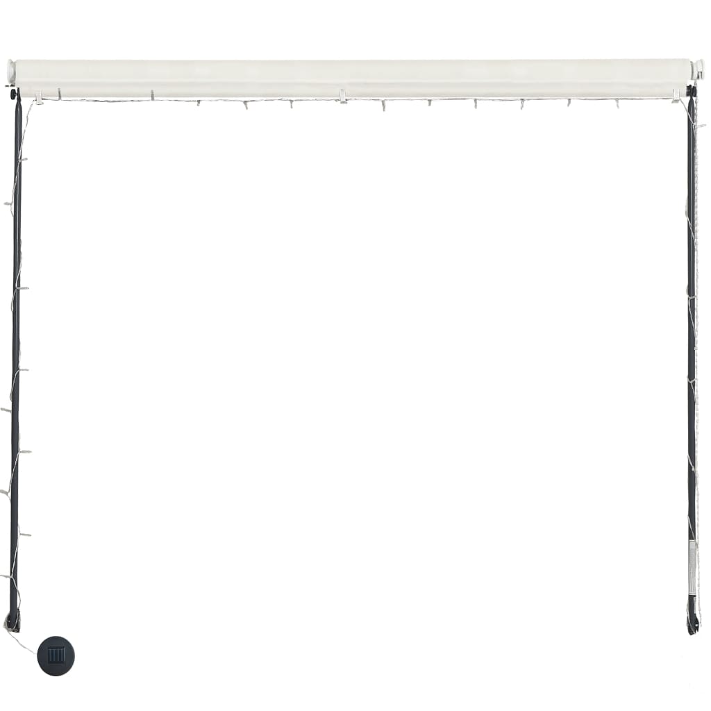foldemarkise med LED 300x150 cm cremefarvet