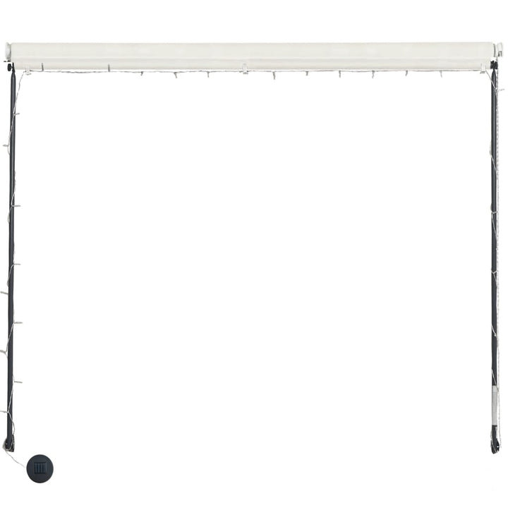 foldemarkise med LED 300x150 cm cremefarvet