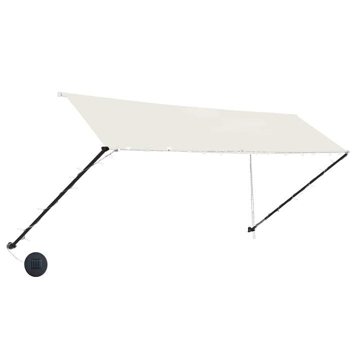 foldemarkise med LED 350x150 cm cremefarvet
