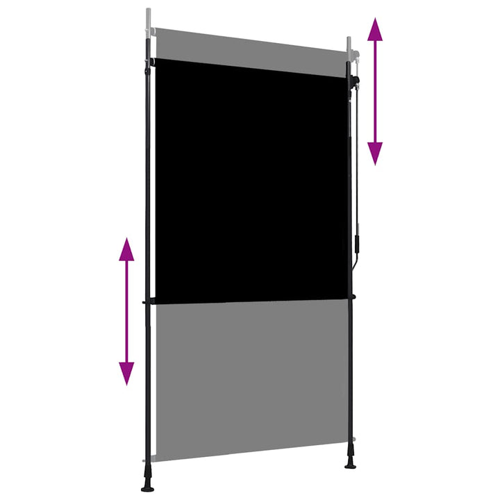 udendørs rullegardin 120x270 cm antracitgrå