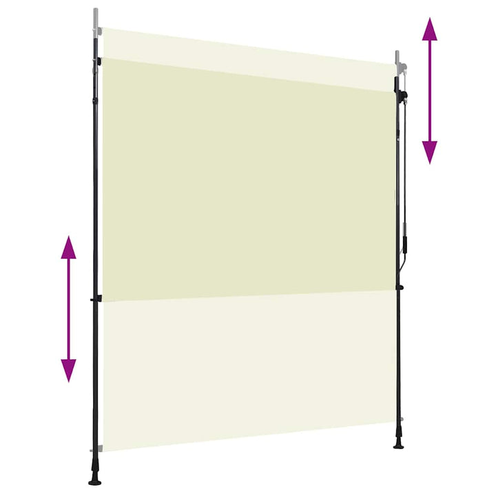 udendørs rullegardin 200x270 cm cremefarvet