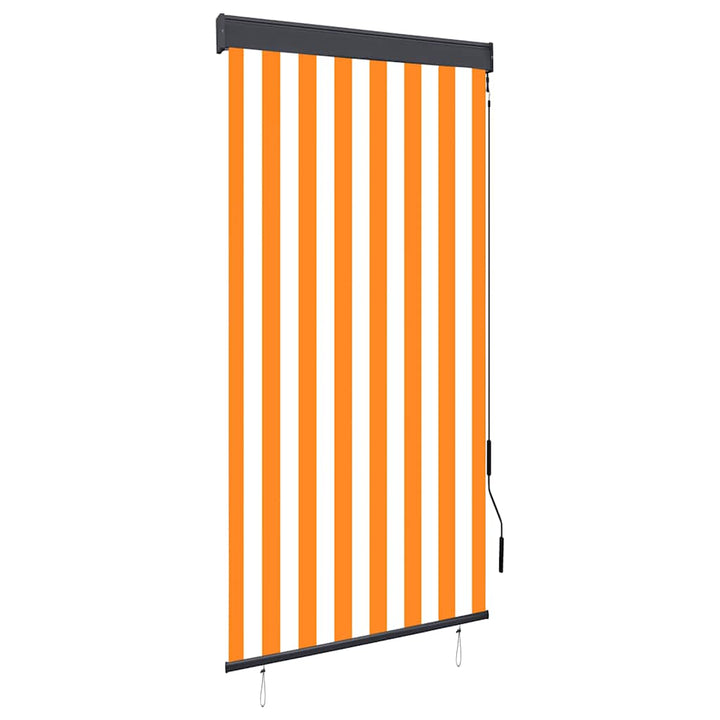 udendørs rullegardin 80x250 cm hvid og orange