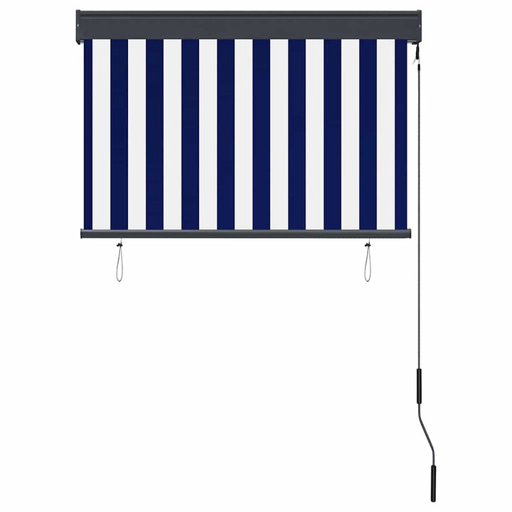 udendørs rullegardin 100x250 cm blå og hvid