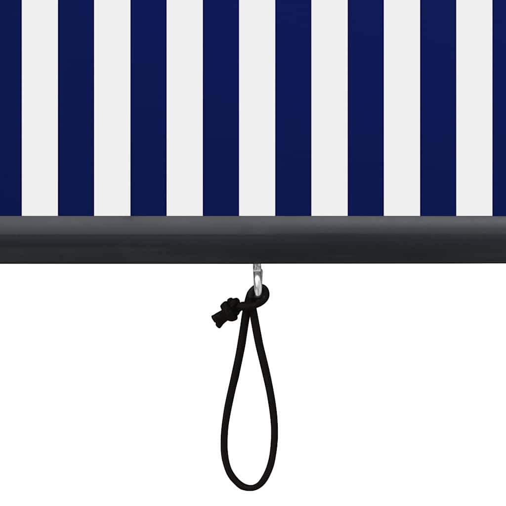 udendørs rullegardin 100x250 cm blå og hvid