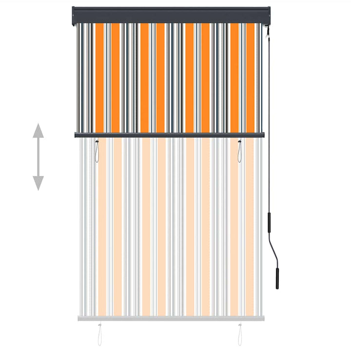 udendørs rullegardin 100x250 cm gul og blå