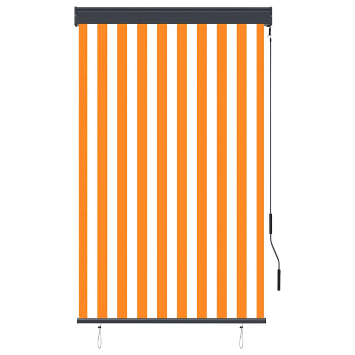 udendørs rullegardin 100x250 cm hvid og orange
